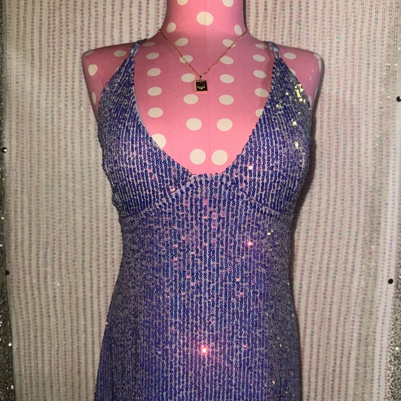 Free People Purple Sequin Mini Dress - Picture 1 of 11